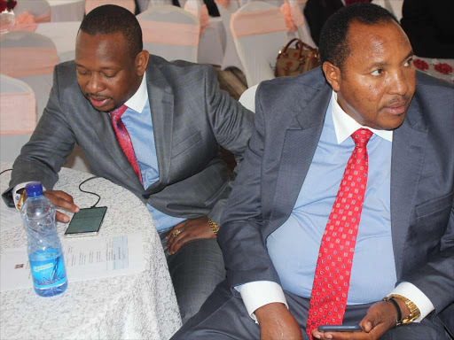 Governors Mike Sonko (Nairobi) and Ferdinand Waititu (Kiambu) at a past function.