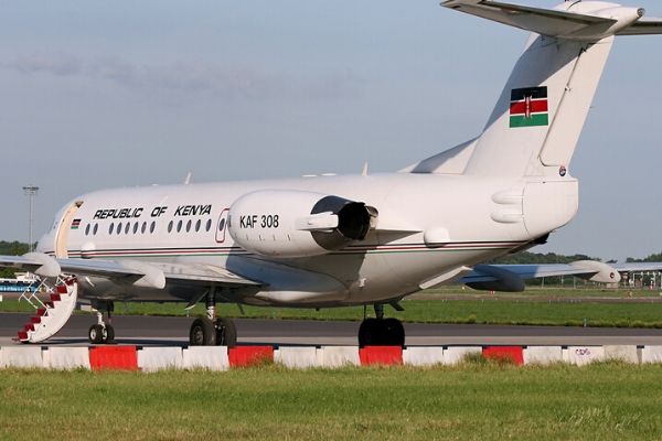 Kenya's FOKKER 70 ER executive jet.