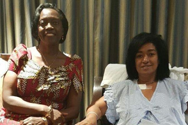 Martha Karua visits Nairobi Woman Representative Esther Passaris at hospital in January 2019
