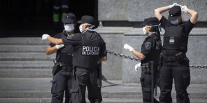 An undated photo of INTERPOL officers during a routine anti-crime operation.
