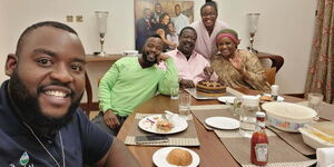 An undated image of Amani National Congress (ANC) leader Musalia Mudavadi with his wife Tessie and children Moses, Michael and Maryanne.