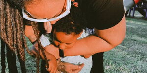 Musician Nazizi with her late son Jazeer