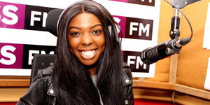 Radio presenter Adelle Onyango at Kiss FM studio in April 2018.