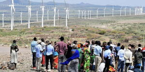 Wind turbines at the Lake Turkana Wind Power Project (LTWP).