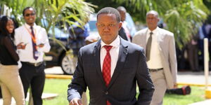 Machakos Governor Dr Alfred Mutua arrives at Kenya School of Government (KSG), Lower Kabete, Kiambu for a Consultative Devolution meeting on Thursday, February 20, 2020. 