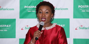Safaricom Chief customer officer Sylvia Mulinge during the launch of revamped PostPay bundles in Nairobi on March 3, 2020