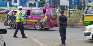 Traffic Police at Nyayo Stadium Round About , Nairobi. Monday, November 14, 2019