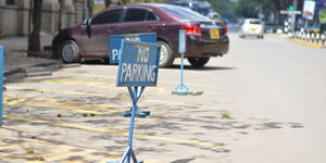 Nairobi City County No Parking Signage Along Kenyatta Avenue in Nairobi. Monday, October 21, 2019