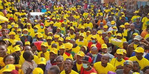 UDA supporters during campaigns in Kiambaa Constituency on July 4