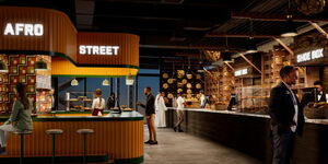 An image of a customer ordering food at the Afro street section at Alkebulan in Dubai.