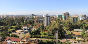 An aerial view of apartments in Kilimani estate in Nairobi