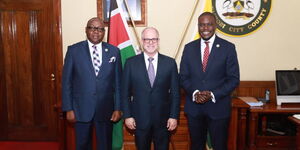 Governor Sakaja, James Muchiri and MCC official