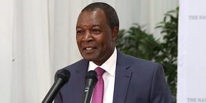 Treasury Cabinet Secreatry Njunguna Ndungu speaking during a conference with MPs in Nairobi on August 18, 2023.