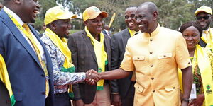 President William Ruto arriving the UDA National Governing Council at Bomas of Kenya on September 29, 2023.