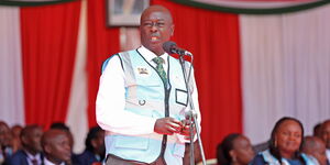 Deputy President Rigathi Gachagua speaking during the flagging off 100,000 Community Health Promoters, at Uhuru Park, Nairobi on September 25, 2023.