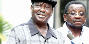ODM party leader Raila Odinga (left) and Siaya Senator James Orengo.