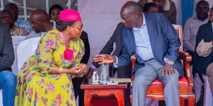 Githunguri MP Gathoni Wamuchomba (left)and former Deputy President Rigathi Gachagua attending a past event.