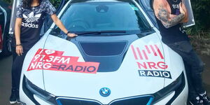 A BMW car with NRG Radio branding 