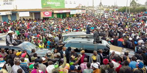 Opposition leaders holding a road-side rally in Gilgil, Nakuru County on Tuesday, November 11, 2025.