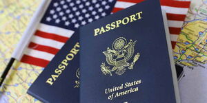 A display of a U.S passport