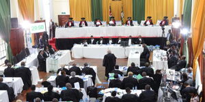A display of the Supreme court session as hearing of petition continues on August 31, 2022