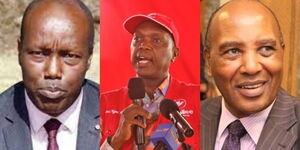From left: A collage of former Nakuru Governor Lee Kinjanjui, Former Ndaragua MP Jeremia Kioni and former Nyandarua Governor Francis Kimemia