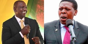 A collage of President-elect William Ruto(left) and CS for Defence Eugene Wamalw