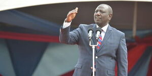 President-elect William Ruto addressing residents during a thanks giving prayer in Njoro, Nakuru on Sunday, September 4