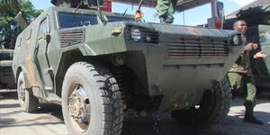 A GSU armoured personnel vehicle.