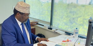 An undated photo of Miguna Miguna in His Office in Canada.