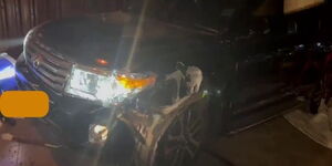 A Toyota Landcruiser V8 that crashed at Geco Bar and Carwash in Lavington