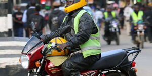 A boda boda rider.