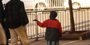A child pictured in the streets of Nairobi.