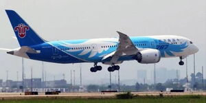 A Southern China plane lands in Guangzhou on June 3, 2013