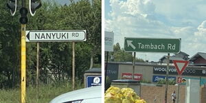 A collage of Nanyuki and Tambach Roads in Sunninghill, Johannesburg, South Africa.