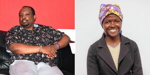 A collage of Affecto Foundation founder Ndungu Nyoro (left) and 2022 KCSE candidate Munanie (right)