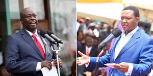 A collage of Deputy President Rigathi Gachagua (left) and Foreign Affairs CS Alfred Mutua (right)