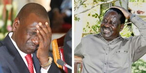 A collage of Deputy President William Ruto and ODM Leader Raila Odinga