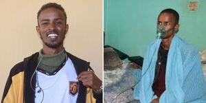 A collage of KCSE candidate Diba Matacho at the hospital