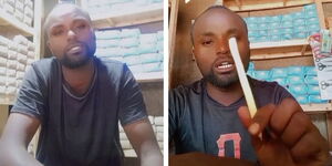 A collage of Laikipia shopkeeper Anthony Muriuki.