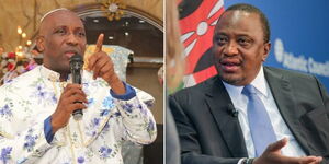 A collage of Nigerian Prophet Primate Ayodele and Uhuru Kenyatta