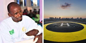 A collage of Pastor Ezekiel and a helipad.jpg