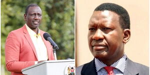 A photo collage of President William Ruto and Energy and Petroleum CS Davis Chirchir