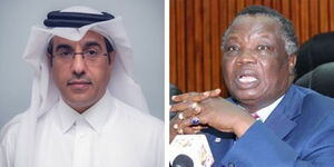 A collage of Qatari Minister for Labour, Ali bin Samikh Al Marri and COTU Boss, Francis Atwoli