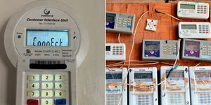 A collage of a token meter displaying the 'connect' error (left) and several meter token (right).