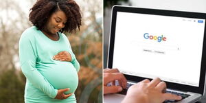 A collage of an expectant woman and user using google..jpg