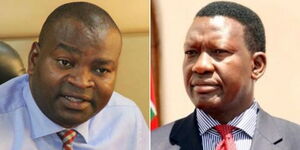 A collage of ex-CS Rashid Echesa and president-elect William Ruto's Chief of Staff Davis Chirchir.jpg