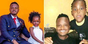 A collage of father (Baba mona) and daughter (Mona) popular on TikTok