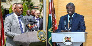 A collage of former DCI boss George Kinoti (left) and Deputy President Rigathi Gachagua (right)