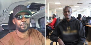 A collage of radio presenter Andrew Kibe (left) and content creator Ian Asunya (right)